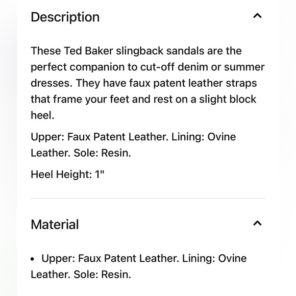 NWT Ted Baker London Nude Pepell Slingback Leather Sandals Size 7.5 Size 38 EU - Picture 9 of 9